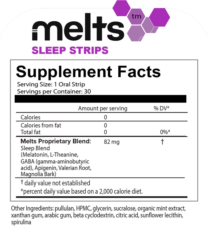Image of the Melts™ Deep Sleep Supplement Panel