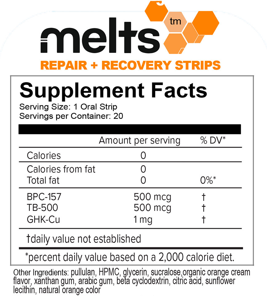 Image of the Melts™ Wolverine Recovery Supplement Panel